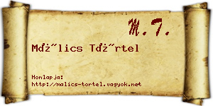 Málics Törtel névjegykártya